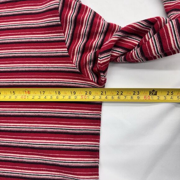 Mountain Lake XL Red Striped Mock Neck Top Long Sleeve Cotton Blend Pullover - Picture 3 of 5